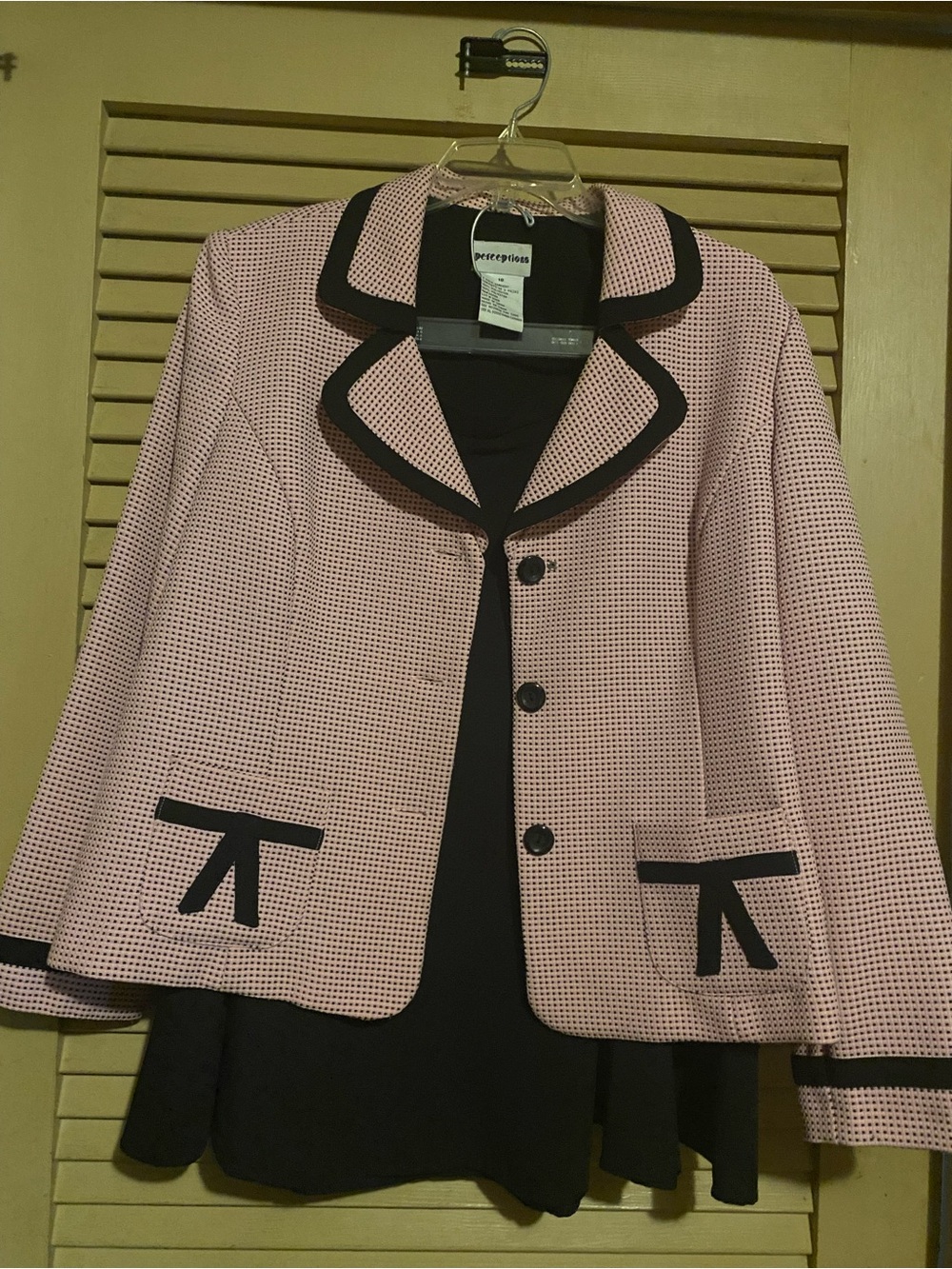 Perceptions Pink Blazer with Black Trim